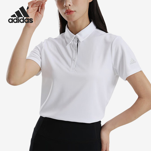Adidas/阿迪达斯官方正品夏季女士时尚运动休闲短袖POLO衫HR6417