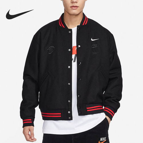 Nike/耐克正品龙年款男士运动休闲宽松夹克棒球服FZ6372-010