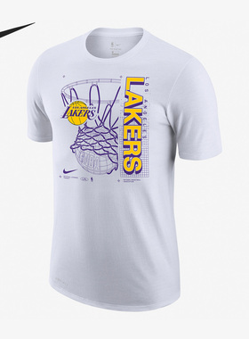 Nike/耐克正品夏季男子时尚湖人队运动透气短袖T恤CV6111-100