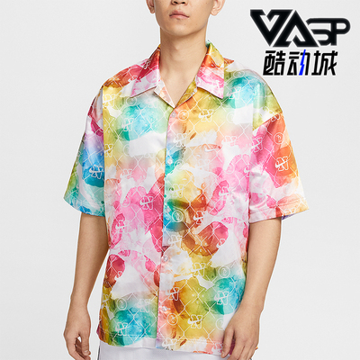 Nike/耐克正品Dri-FIT男士篮球时尚印花运动短袖衬衫HJ4218-645