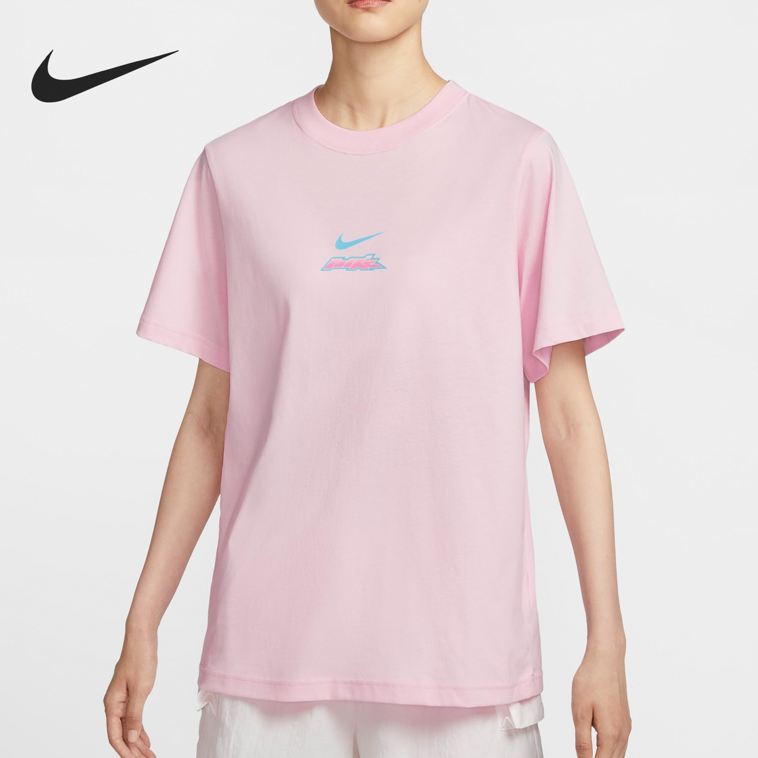 Nike/耐克正品2024新款女士休闲印花宽松运动短袖HM4625-663