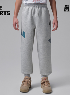 Nike/耐克正品JORDAN大童耐穿针织束脚印花运动长裤IU5389-019