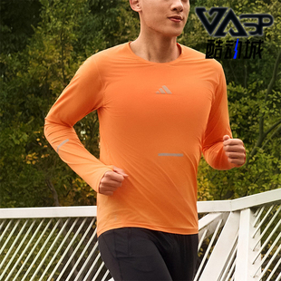 Adidas/阿迪达斯正品春秋男士透气跑步弹力修身训练长袖T恤KA2441