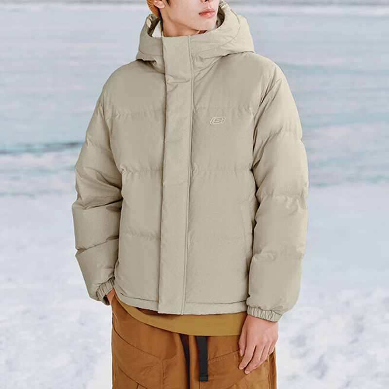 斯凯奇男女保暖连帽羽绒服