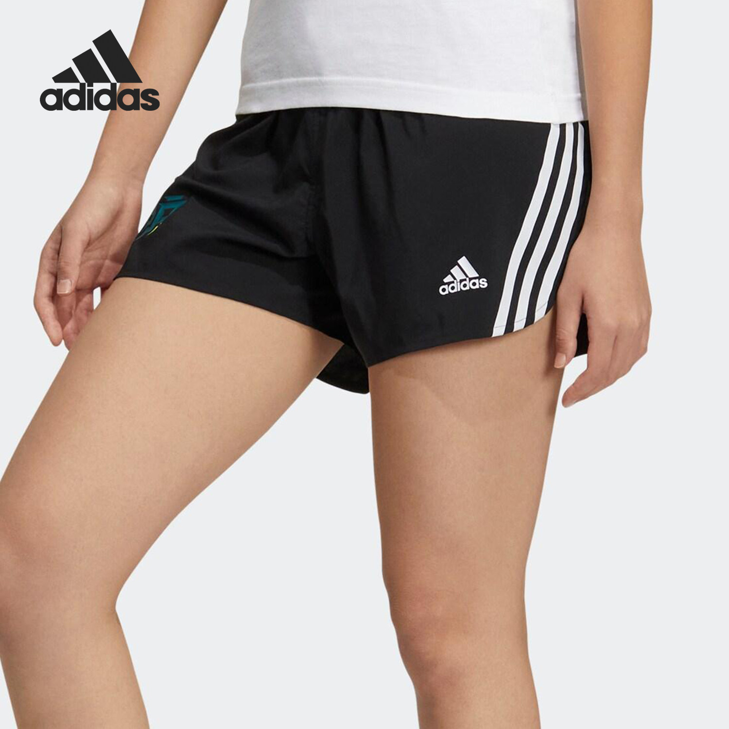 Adidas阿迪达斯正品ICONS 3-STRIPES女跑步训练运动短裤HJ9888