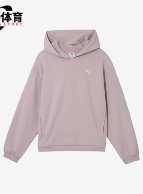 Puma/彪马正品新款女士潮流宽松落肩针织经典连帽卫衣631307-90