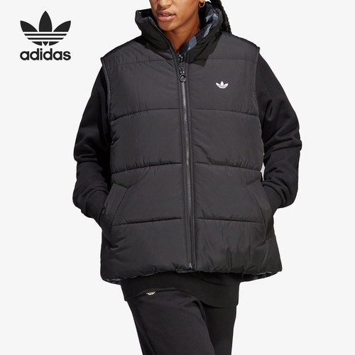 Adidas/阿迪达斯正品三叶草女士双面穿保暖立领棉马甲IJ8187