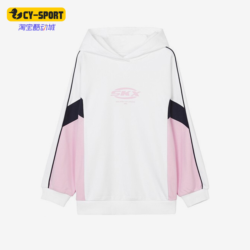 Skechers/斯凯奇正品新款女童时尚运动休闲连帽卫衣P122G028