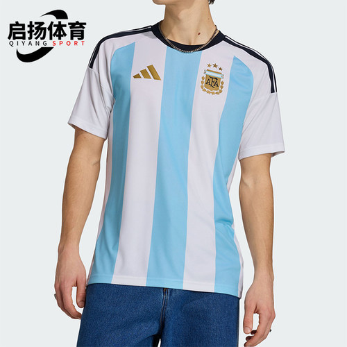 Adidas/阿迪达斯正品Y-3新款男白浅蓝色足球经典短袖球衣KA8069