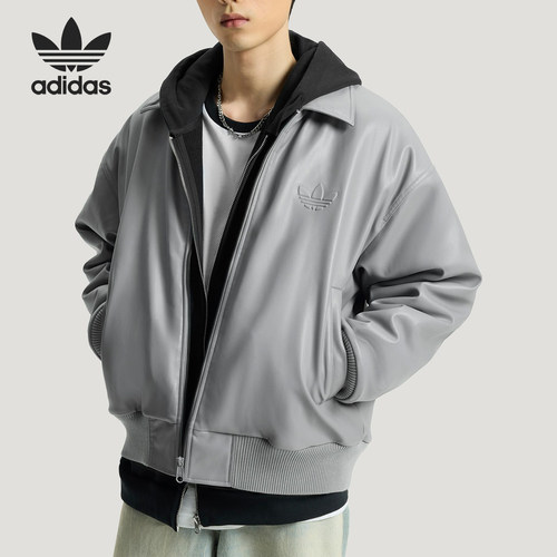 Adidas/阿迪达斯官方正品三叶草男士休闲加绒运动夹克外套IA7526