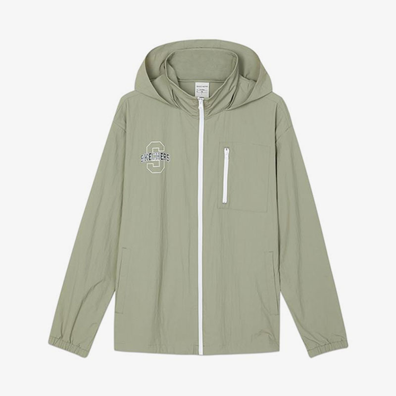 Skechers/斯凯奇正品夏季新款男子户外运动防晒连帽拉链外套