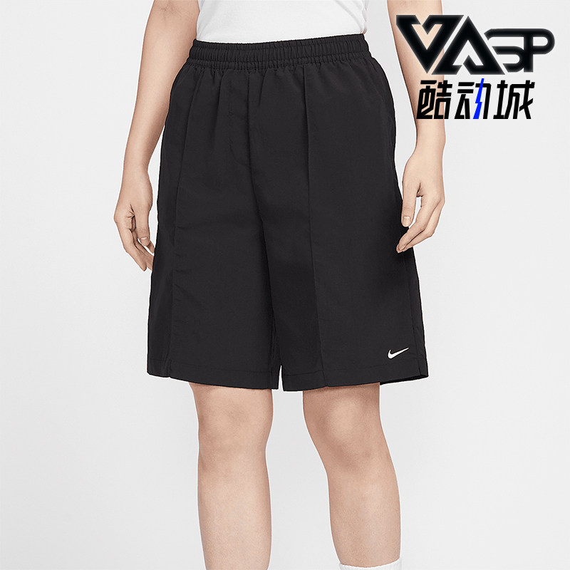 Nike/耐克官方正品Sportswear女士刺绣标志户外简约宽松高腰短裤