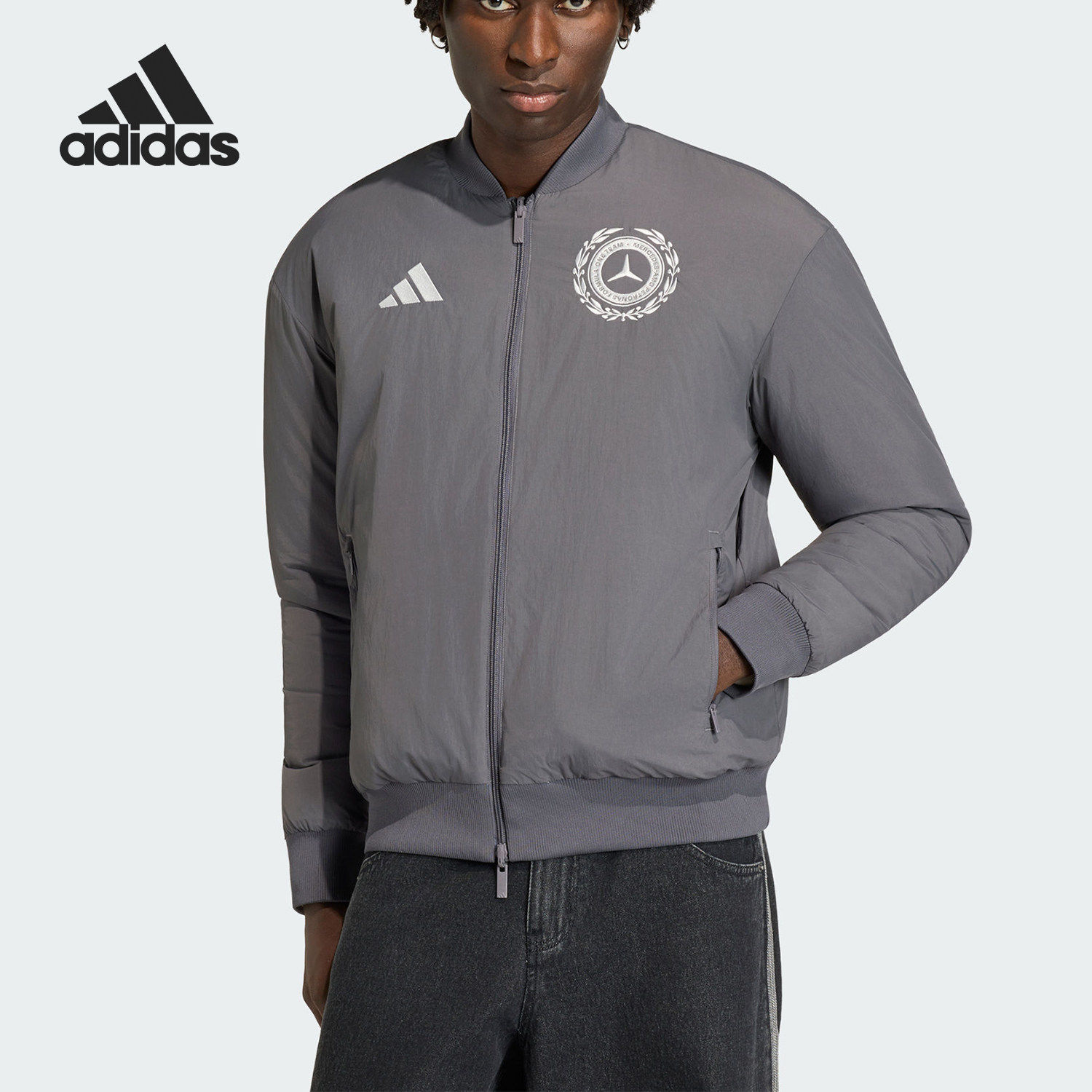 Adidas/阿迪达斯官方正品冬季男士保暖双面穿运动拉链棉服KR3572