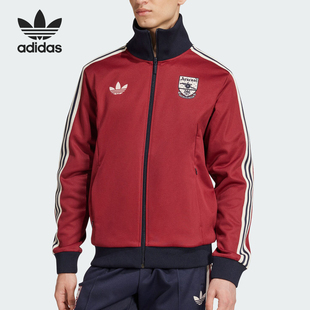 Adidas/阿迪达斯正品三叶草男士立领针织宽松拼接外套IY0054