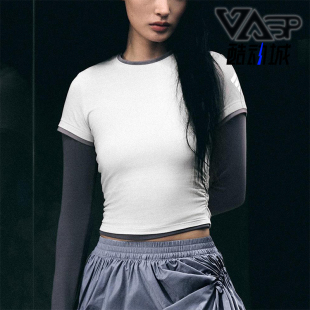 女士运动针织休闲圆领短袖 Adidas 款 阿迪达斯正品 KC2720 2025夏季