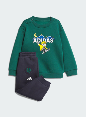 Adidas/阿迪达斯正品IN GFX CREW SET婴童保暖日常款套装KC5397
