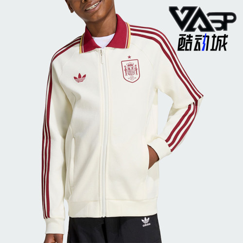 Adidas/阿迪达斯正品三叶草大童经典翻领拉链长袖夹克外套JZ2248