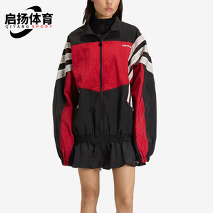 Adidas/阿迪达斯正品三叶草新款女黑红色宽松经典夹克外套KC9134