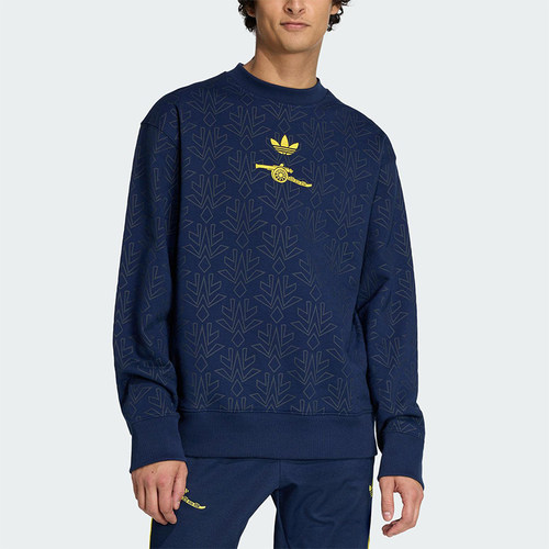 Adidas/阿迪达斯正品三叶草男士休闲圆领套头足球运动卫衣JZ4106
