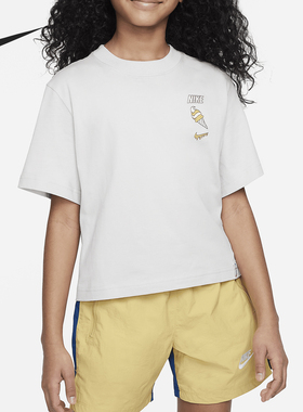 Nike/耐克正品Sportswear大童女孩日常宽松短袖T恤FV5495-072