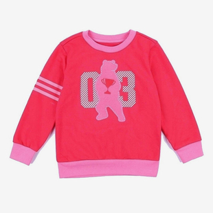 圆领长袖 Adidas 小童男女同款 新款 卫衣BS3305 阿迪达斯正品