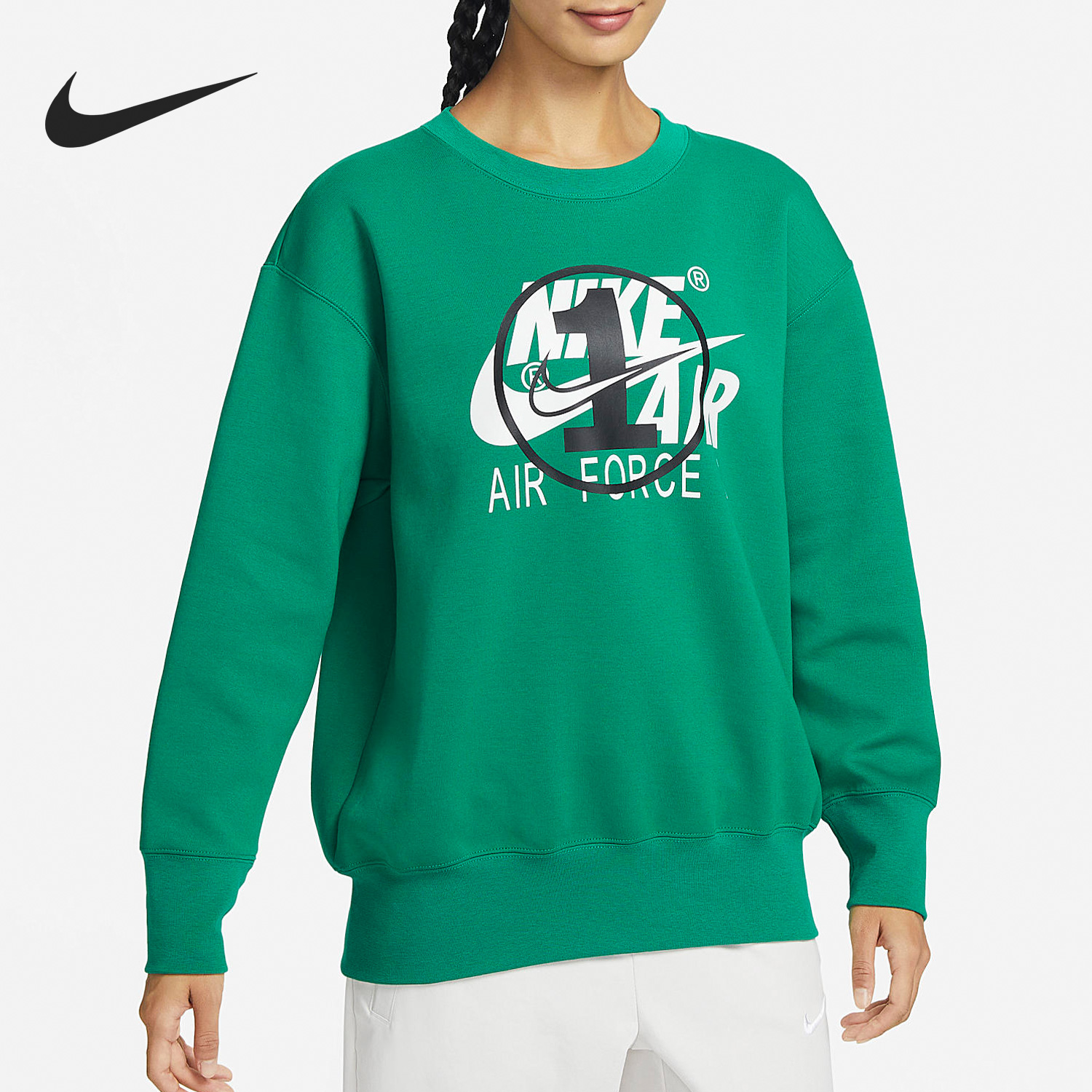 Nike/耐克正品当季新款女子休闲时尚运动圆领卫衣FB7651-365