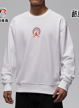 Nike/耐克正品JORDAN男士印花日常耐穿圆领针织卫衣IQ2981-100