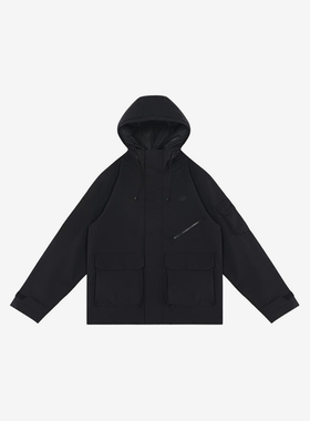 New Balance/NB正品新款男士工装休闲大口袋连帽夹克AMJ51325-BK