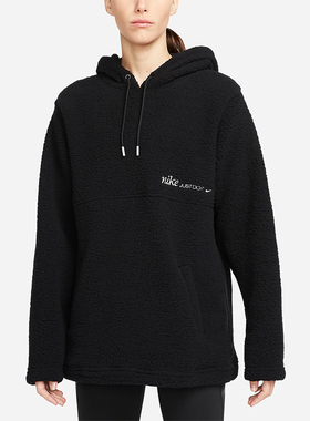 Nike/耐克正品秋季新款女子加绒保暖连帽运动套头卫衣DQ6237