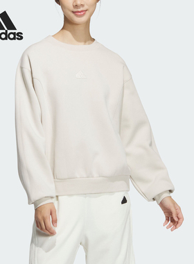 Adidas/阿迪达斯官方正品LOGO CREW女士宽松圆领运动卫衣JJ3568