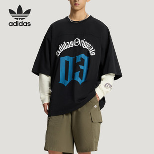 Adidas/阿迪达斯官方正品三叶草男士运动时尚字母短袖T恤KT3039