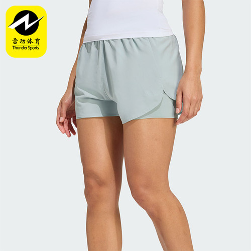 Adidas/阿迪达斯正品夏季女士松紧二合一健身经典运动短裤KE7397