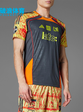 Adidas/阿迪达斯正品2025夏季款男士修身透气足球拼接短袖JL8067
