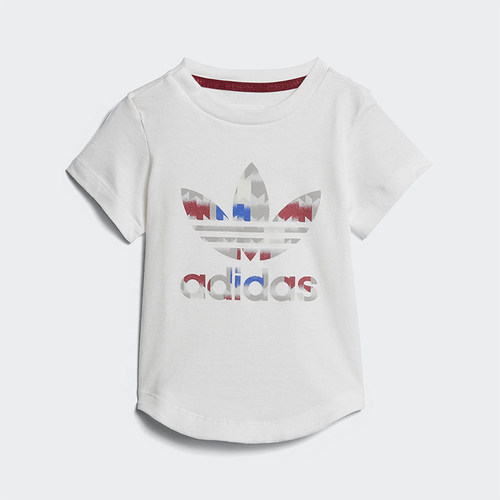 Adidas/阿迪达斯正品2025婴童休闲圆领透气运动印花短袖T恤CE4370