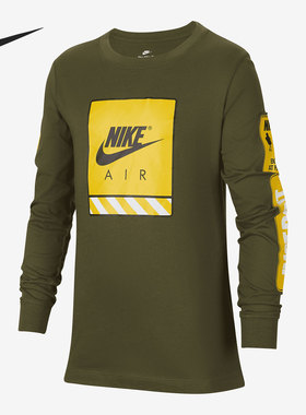 Nike/耐克正品当季新款大童男子运动休闲圆领长袖T恤DJ6649-326