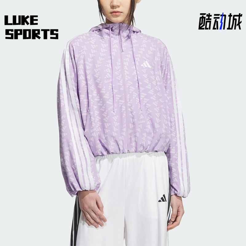 Adidas/阿迪达斯正品S WV JKT女士休闲短款花苞满印外套KB7761