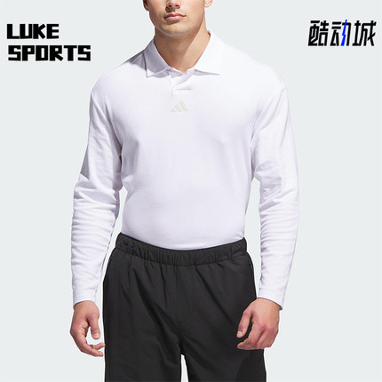Adidas/阿迪达斯正品2025男士透气套头高尔夫长袖POLO衫JN3037