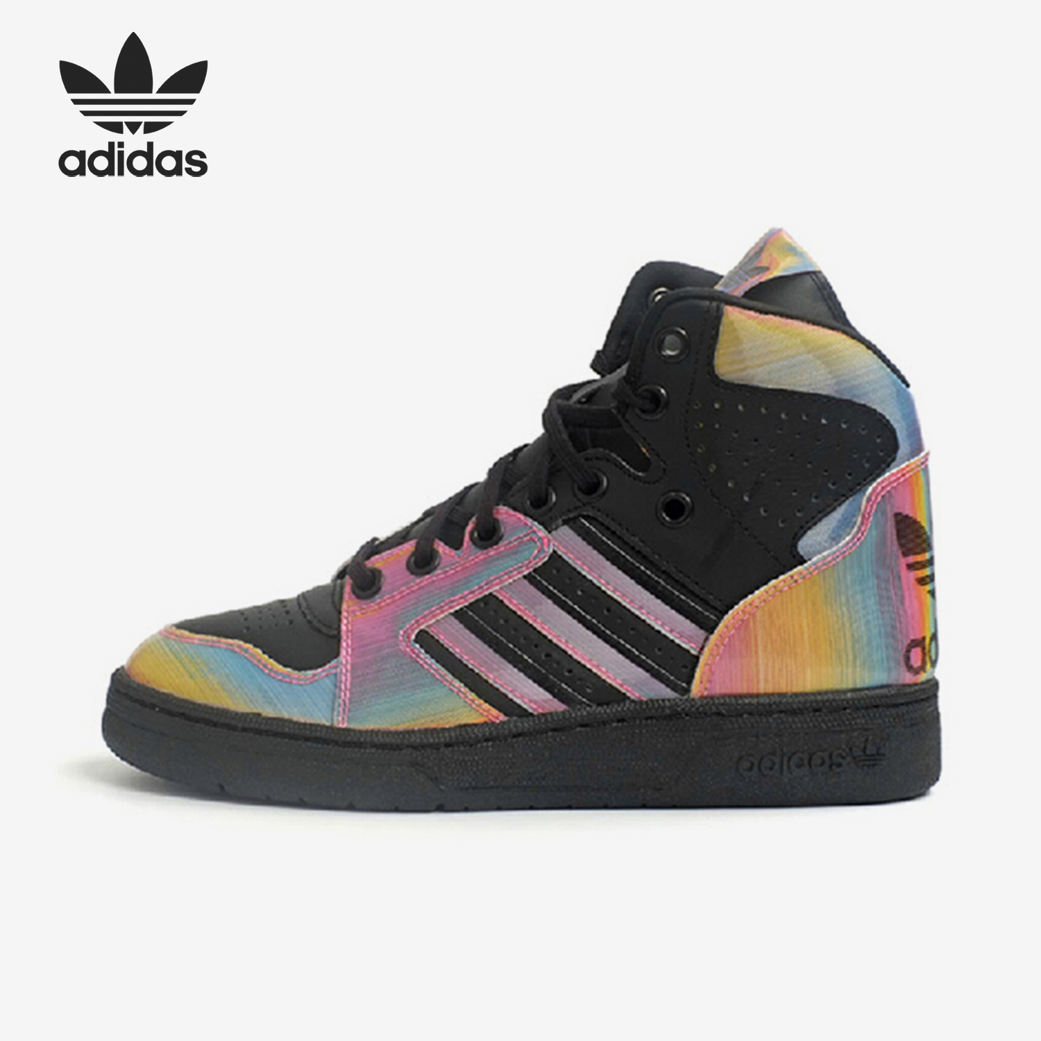 Adidas/阿迪达斯官方正品女士圆头系带减震耐磨高帮板鞋S81607