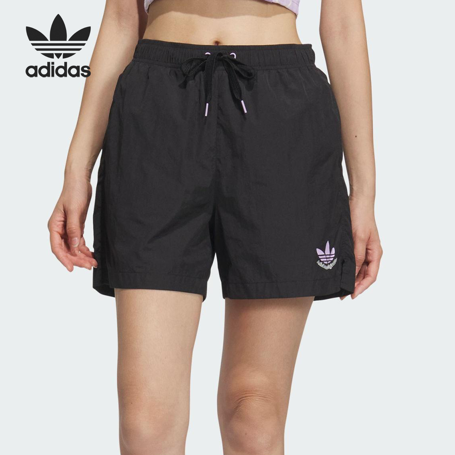 Adidas/阿迪达斯官方正品三叶草女士运动透气梭织跑步短裤JN1682