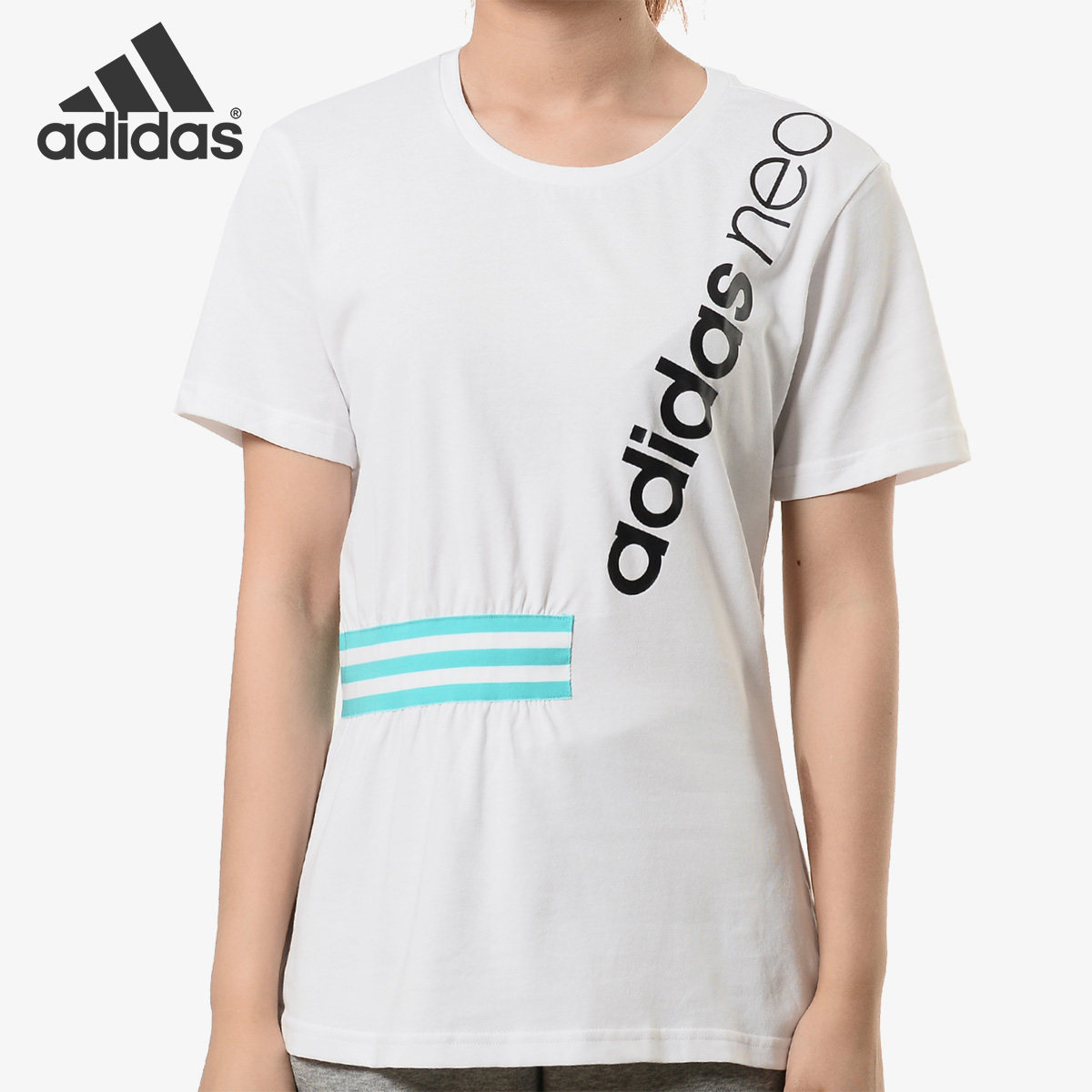 Adidas/阿迪达斯正品夏季新品女子休闲短袖T恤 EJ7096