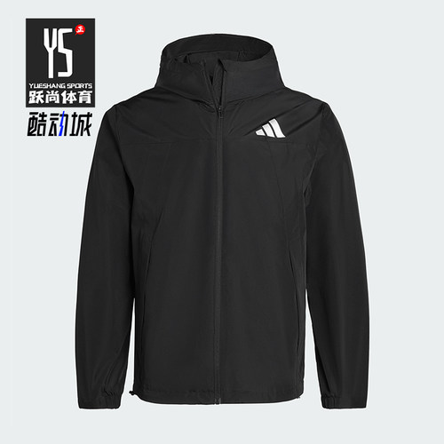 Adidas/阿迪达斯正品WOVENJACKET新款男女经典黑色夹克外套IB7052