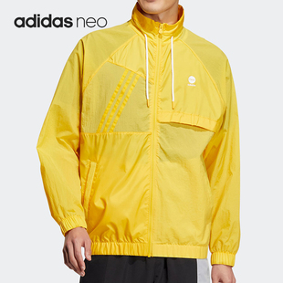 梭织户外防晒透气时尚 NEO男士 外套HN4750 阿迪达斯正品 Adidas