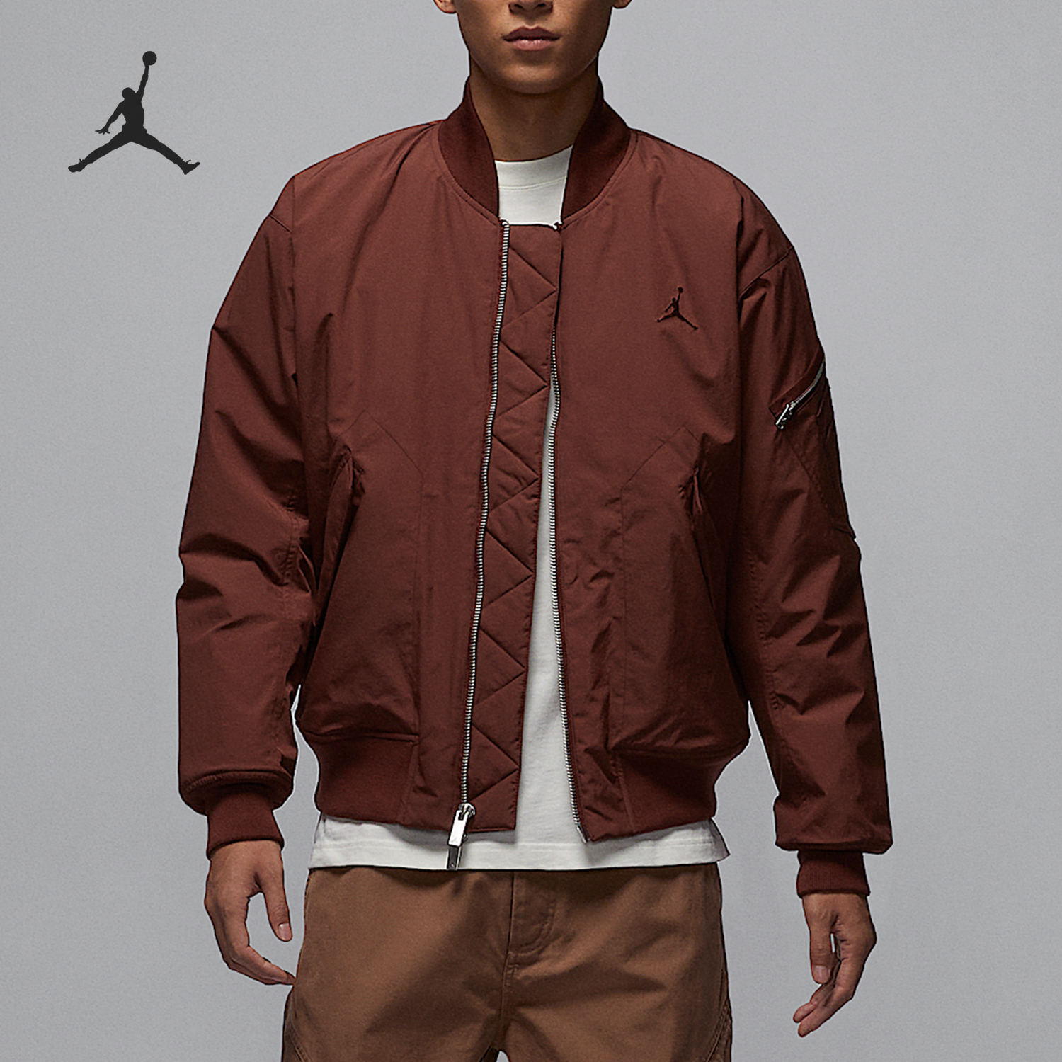 Nike/耐克正品JORDAN男士宽松保暖针织夹克外套HF9326-231