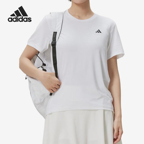 Adidas/阿迪达斯官方正品新款女白色跑步训练简约短袖T恤KU8736