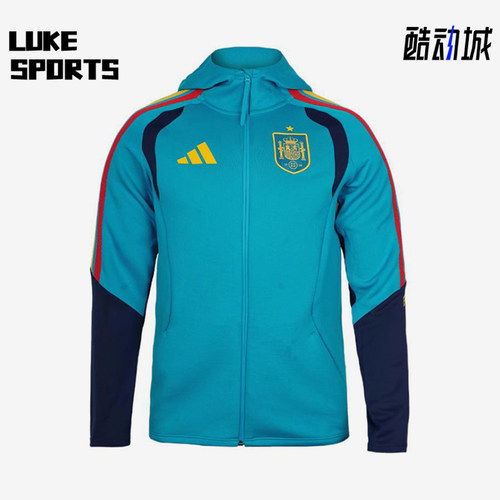 Adidas/阿迪达斯正品新款男蓝藏蓝色足球经典连帽夹克外套KS5202