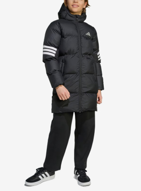 Adidas/阿迪达斯正品FutureIcons新款儿童经典黑白色棉服JW2478