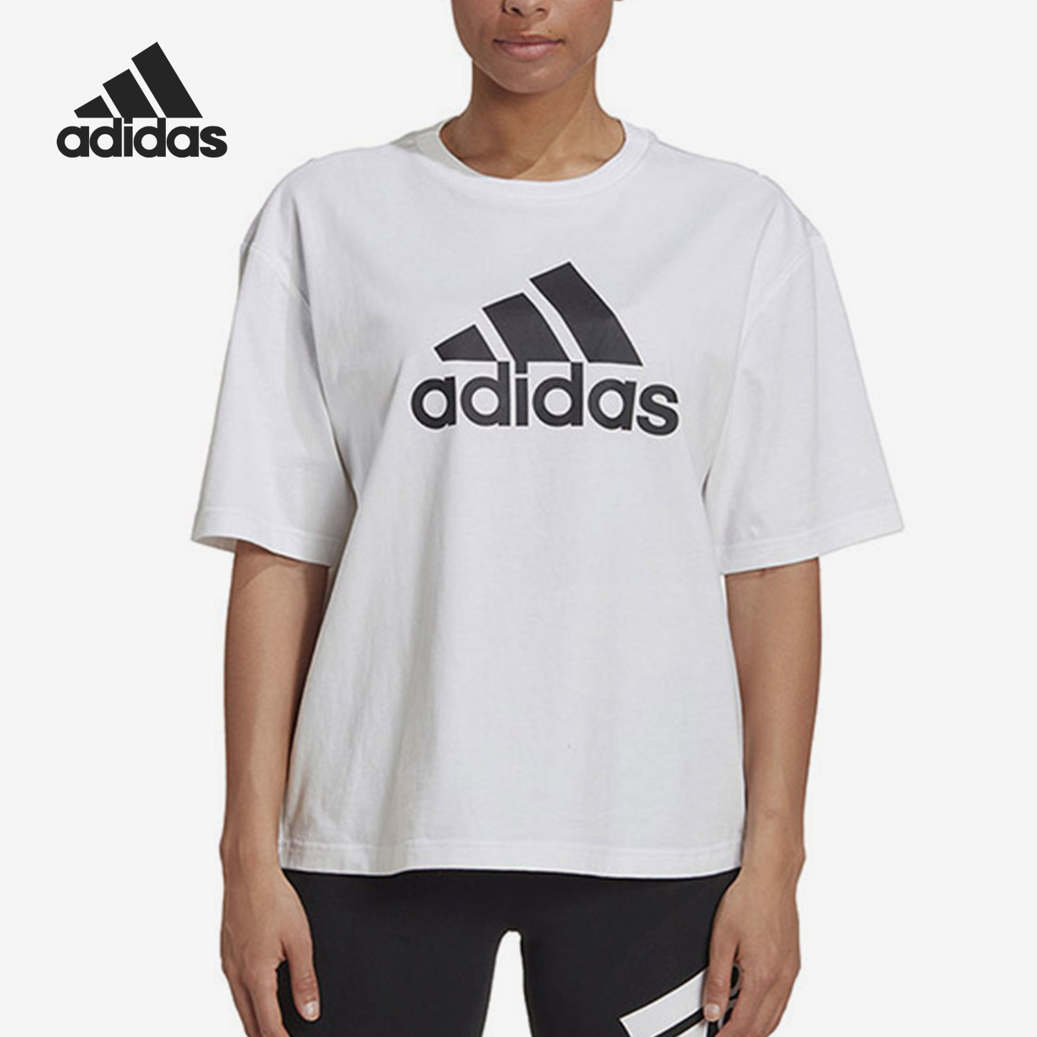 Adidas/阿迪达斯正品夏季新款女子运动休闲宽松短袖T恤HC6358