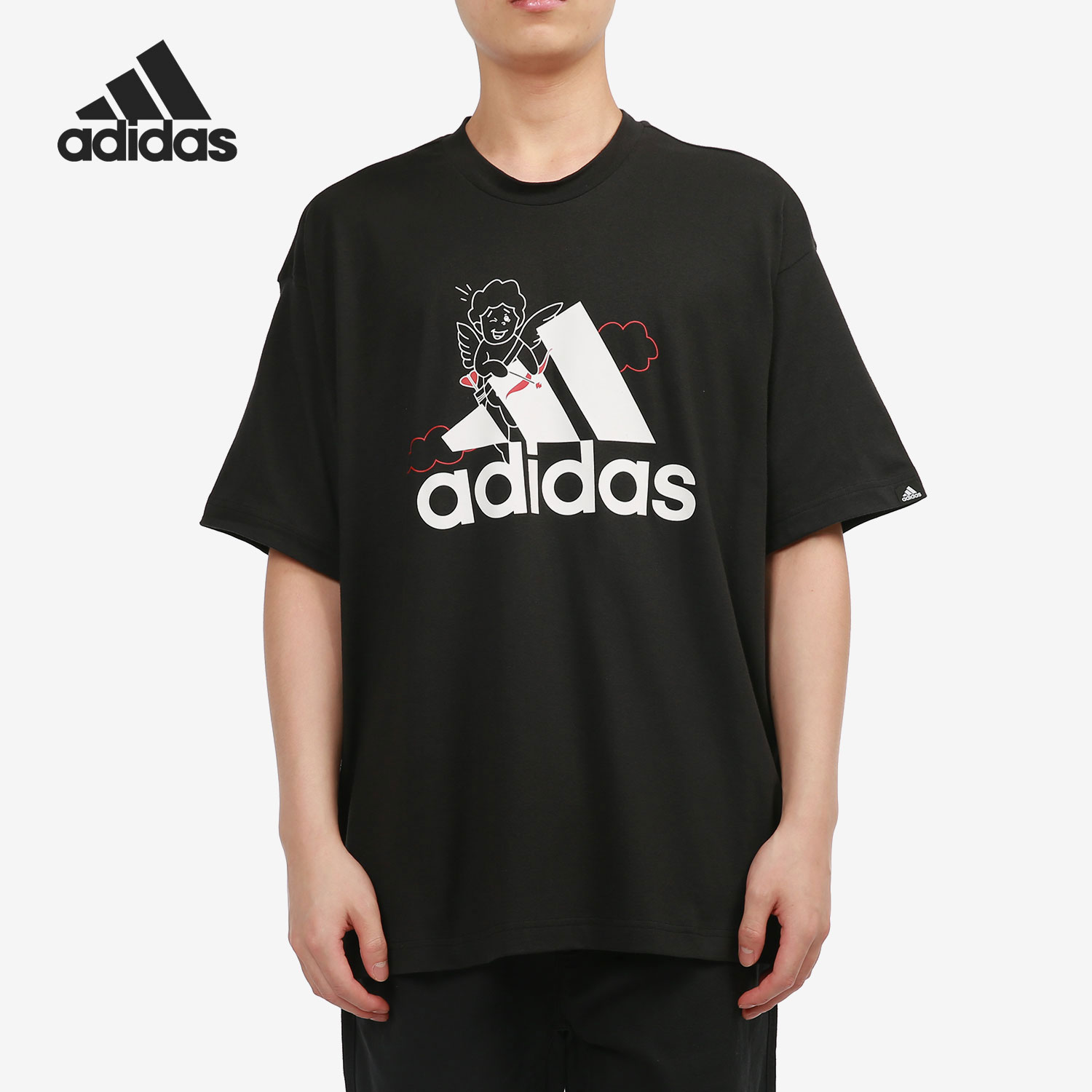 Adidas/阿迪达斯正品男子2021新款丘比特休闲运动短袖T恤GV2911
