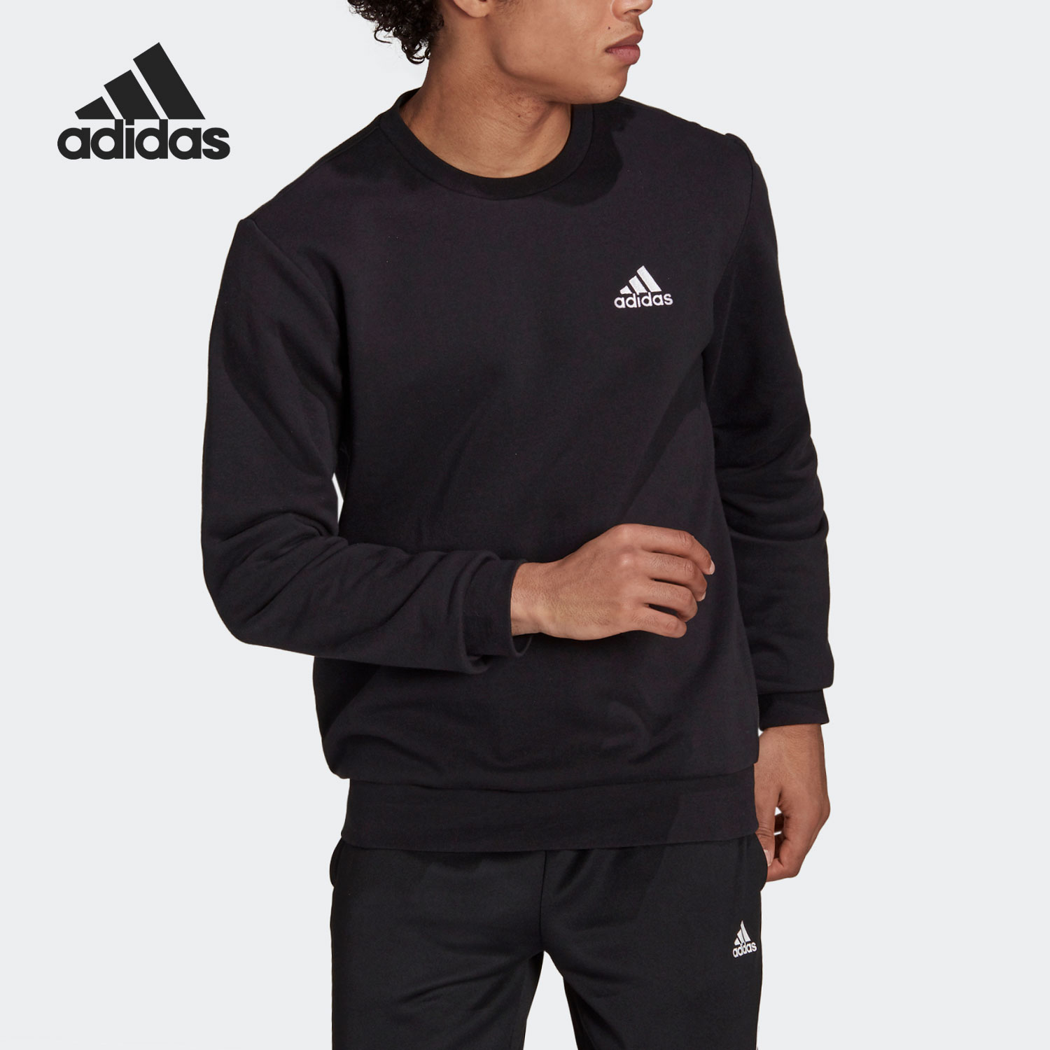 Adidas/阿迪达斯官方正品当季新款圆领休闲卫衣套头衫GV5295