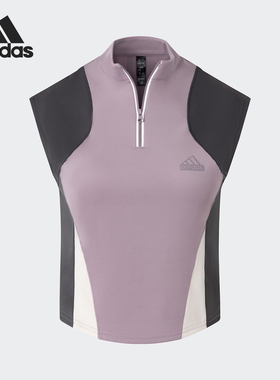 Adidas/阿迪达斯正品FUSTL ZIP TEE女士半开襟无袖T恤JP2904